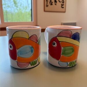 La Musa Italy Fish Mugs - Set of 2